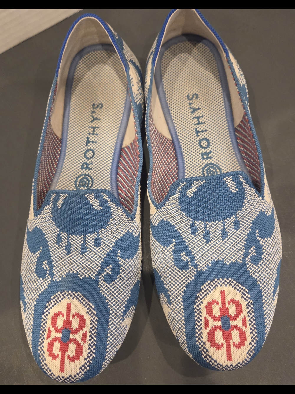 Limited Edition ROTHYS Moroccan Teal Slip-On Loafers - Picture 3 of 5
